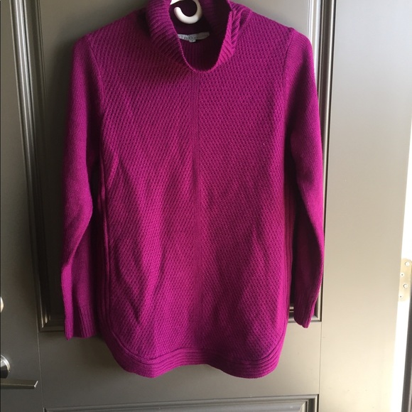 Purple pink Knit Turtleneck Petite M EUC - Picture 2 of 14